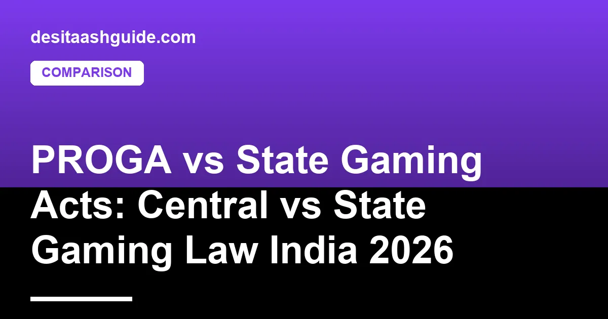 PROGA Act 2025 central law versus Tamil Nadu, Karnataka, Kerala, Andhra Pradesh, Telangana and Odisha state gaming acts comparison India 2026