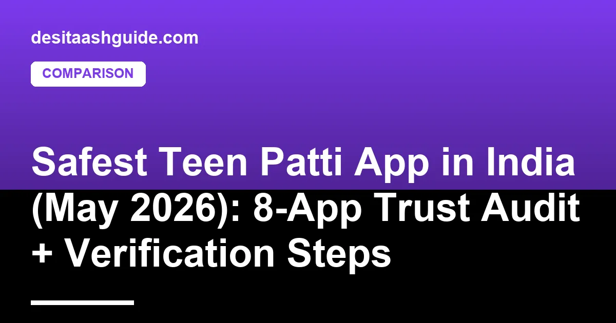 Trust score audit dashboard for 8 Teen Patti apps
