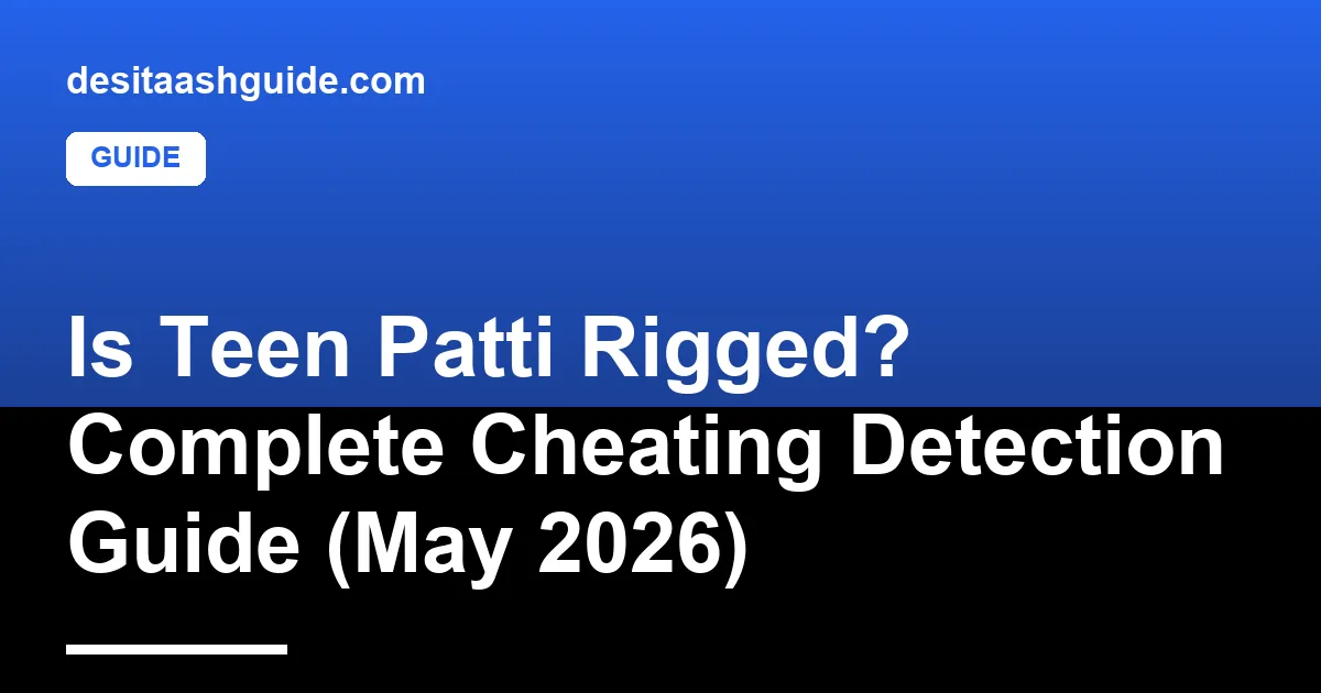 Teen Patti fairness audit dashboard with chi-square test results
