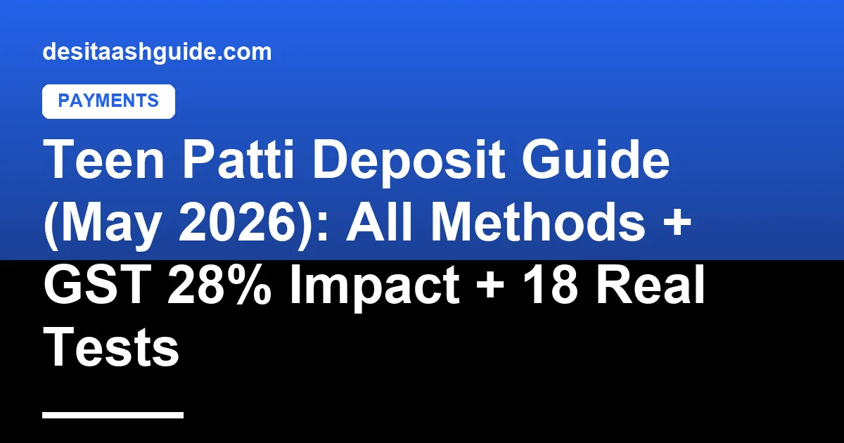 Teen Patti deposit method selection screen with multiple payment options