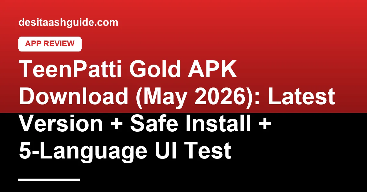 TeenPatti Gold APK install screen with multi-language selection