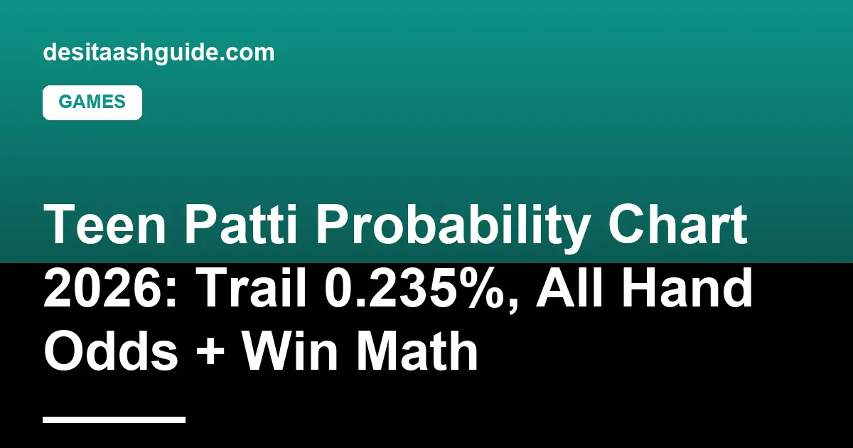 Teen Patti hand rankings with exact probability table from 22,100 three-card combinations