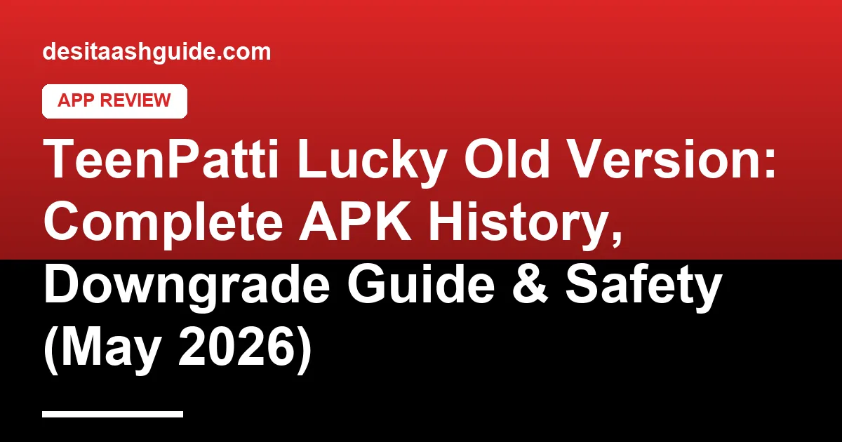 TeenPatti Lucky version history grid showing 5 APK versions