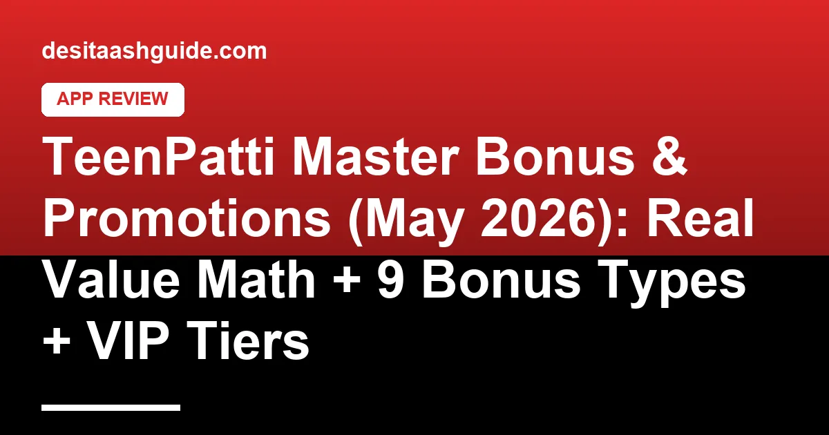 TeenPatti Master VIP tiers and 9 bonus types displayed