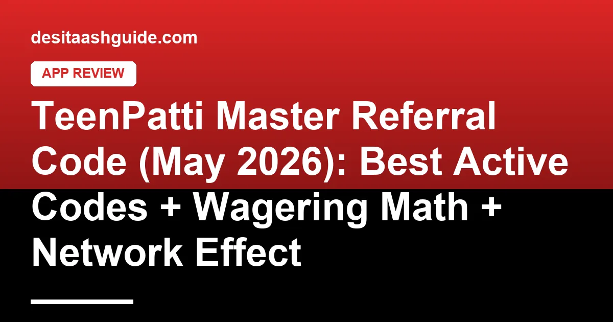 TeenPatti Master referral code entry screen with bonus credited