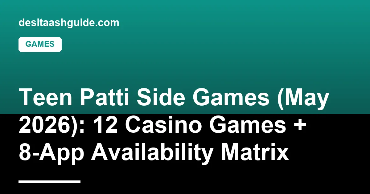 12 Teen Patti side games shown as casino game tiles